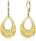 925 Sterling Silver Teardrop Dangle Earrings for Women Hammered Layer Drop Dangle Earrings #OWK008
