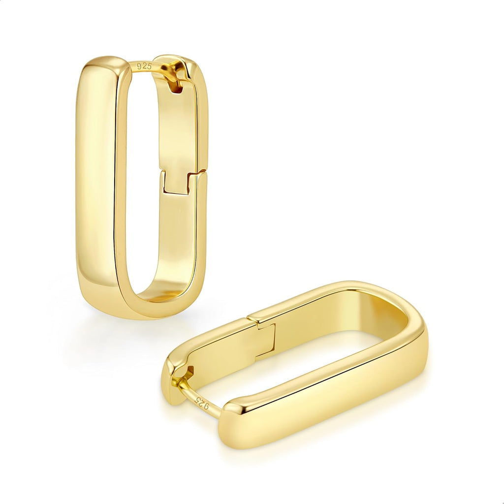 925 Sterling Silver Hoop Earrings for Women Small Square #OWK009