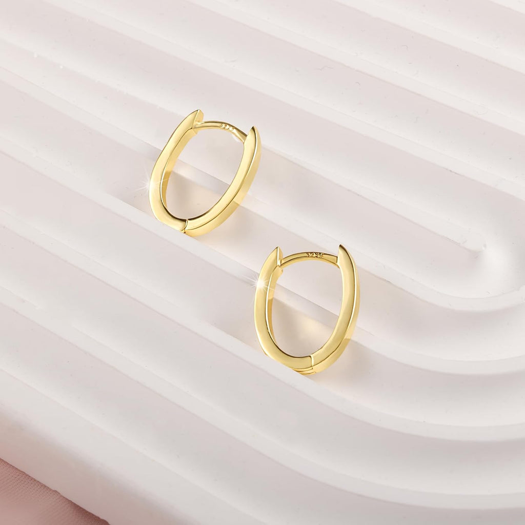 925 Sterling Silver Earrings Small Chunky Silver Earrings for Women Trendy   Cute Thick  Earing  for Women Gifts #OWK005
