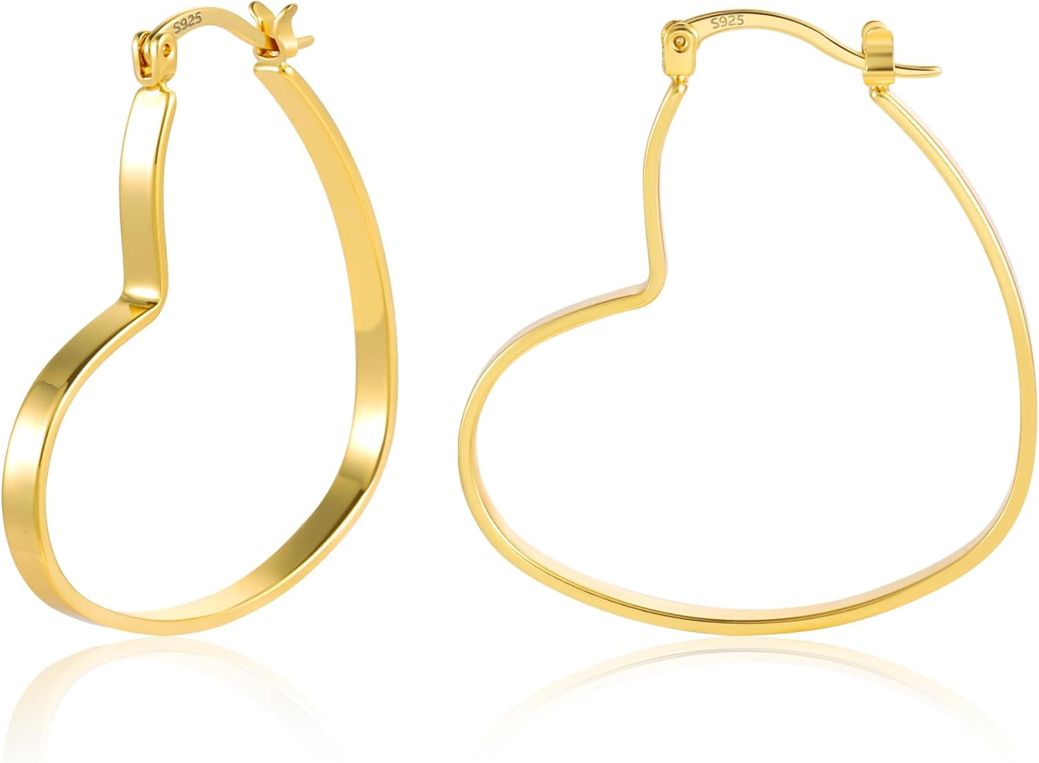 925 Sterling Silver Heart Earrings for Women Girls #OWK002