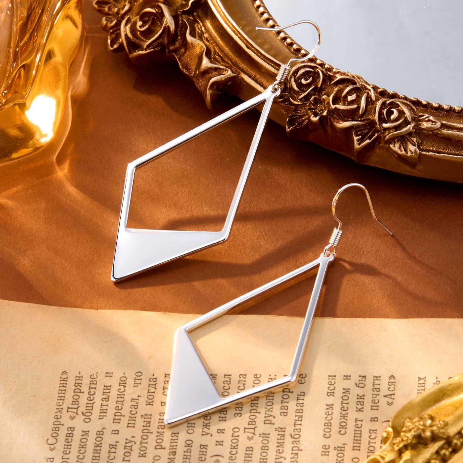 925 Sterling Silver Dangle Earrings for Women Hook Earing for Women Trendy #OWK003