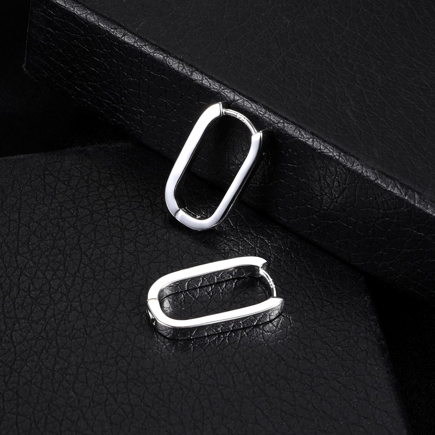 925 Sterling Silver Hoop Earrings for Women Small Square #OWK009